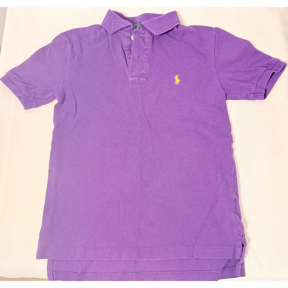 Polo Ralph Lauren Boys Cotton Polo Shirt Size S/8 Purple Embroidered Pony Preppy
